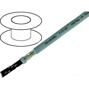 elektrický kabel HELUKABEL Kabel 7x0,5mm2 stíněný PVC šedá 300/500V F-CY-OZ