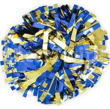 Metallický POMPON MODRO-ZLATÝ / 20 cm