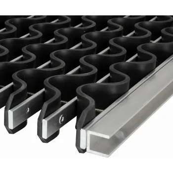 Rohožka Hliníková gumová venkovní vstupní rohož FLOMA Alu Wave - délka 60 cm, šířka 90 cm, výška 2,8 cm