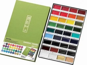 Speciální výtvarná barva Kuretake Gansai Tambi akvarelové barvy 36 ks