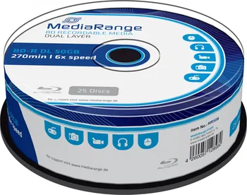 Optické médium Mediarange BD-R Blu-Ray 25 ks (MR508)