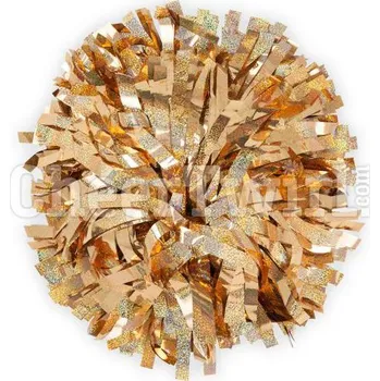 Holografický POMPON jednobarevný ZLATÝ+ vak na pompony ZDARMA ke každému páru / 35 cm