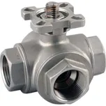 Nerezový třícestný kulový kohout s ISO přírubou Tork KV904 DN 32