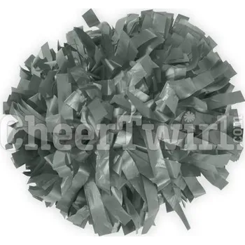 Plastový POMPON jednobarevný ŠEDÝ / 50 cm