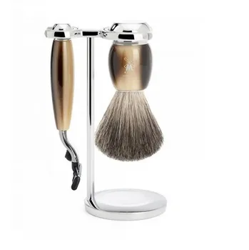 Mühle Vivo Horn Brown Pure Badger Mach 3 sada na holení