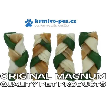 Pamlsek pro psa Magnum Rawhide Small braid 2,5" 6,5cm (40ks) zelený