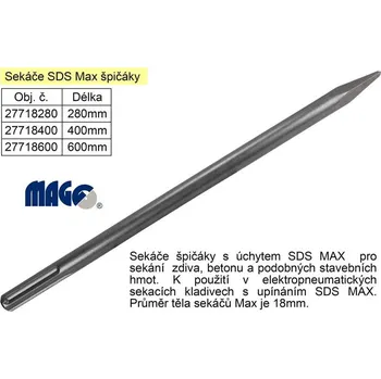 Sekáč Sekáč SDS MAX špičák délka 400mm (233426)