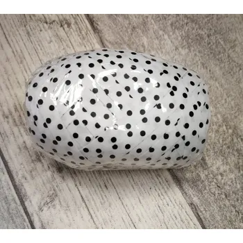 Stuha Vázací stuha bílá s černými puntíky - 20m