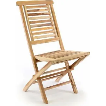 Dřevěná teaková zahradní židle bez područek, masivní dřevo