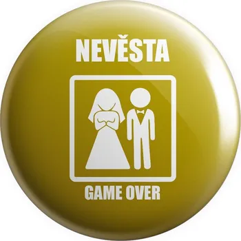 Placka GAME OVER - nevěsta (Zlatá)