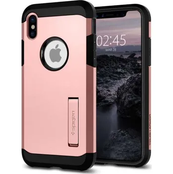 Telefonní příslušenství Spigen Tough Armor na iPhone X růžově zlatý
