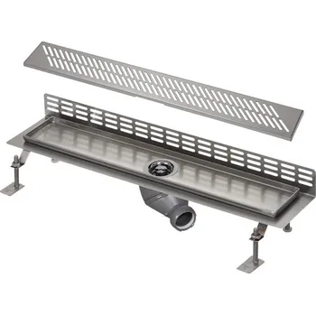 sprchový žlab SLKN 06D - Nerezový koupelnový žlábek ke stěně, délka 75 cm, lesk 69064