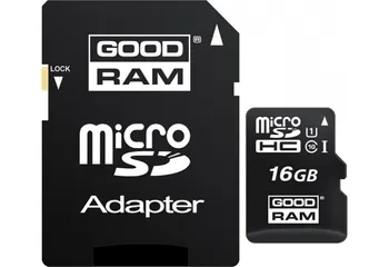 Paměťová karta Goodram microSDHC 16 GB Class 10 UHS-I U1 + SD adaptér (M1AA-0160R11)