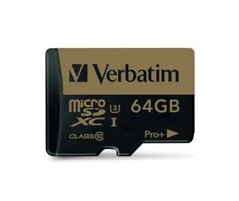 Paměťová karta Verbatim Pro+ microSDXC 64 GB Class 10 UHS-I U3 (44034)