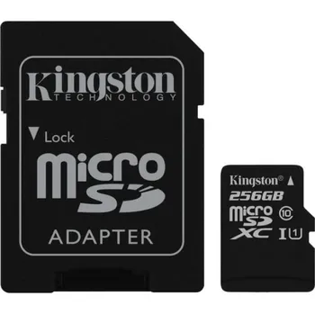 Paměťová karta Kingston microSDXC 256 GB Class 10 UHS-I U1 + SD adaptér (SDC10G2/256GB)