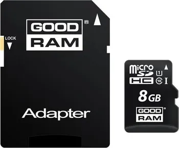 Paměťová karta Goodram microSDHC 8 GB Class 10 UHS-I U1 + adaptér SD (M1AA-0080R11)