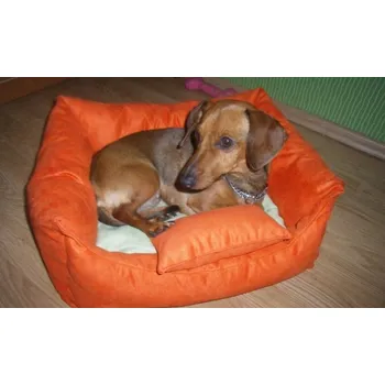 Pelíšek pro psa DELUXE Pelíšek pro psa - oranžová / ecru / oranžová