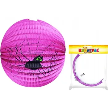 Karnevalový doplněk Rappa Lampion fialový s pavoukem Halloween