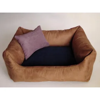 Pelíšek pro psa DELUXE Pelíšek pro psa - zlatá hnědá / granát - tmavý / tmavý vřes