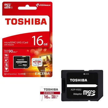 Paměťová karta Toshiba microSDHC Exceria 16 GB UHS-I U1 + SD adaptér (THN-M302R0160EA)