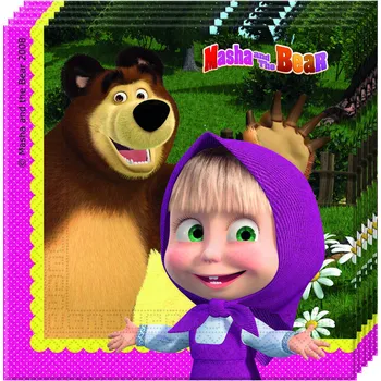 Papírový ubrousek Máša a Medvěd ubrousky 20 ks, 33 cm x 33 cm