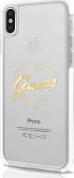 Pouzdro na mobilní telefon GUESS ShockProof pro iPhone X Gold Heart