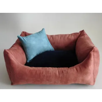 Pelíšek pro psa DELUXE Pelíšek pro psa - losos / granát - tmavý / tyrkysová