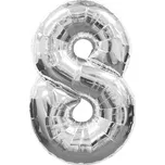 Amscan fóliové číslo 8 stříbrný 86 cm