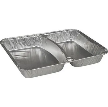 Jednorázové nádobí Hliníková menu miska 2-dílná ALU (810 ml) 227 x 178 x 30 mm (100 ks)