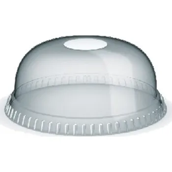 Jednorázové nádobí Víčko vypouklé s otvorem pro kelímky pr. 78 mm průhledné (50 ks)