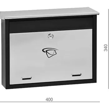 Poštovní schránka Poštovní schránka nerez - černá 400x340x100