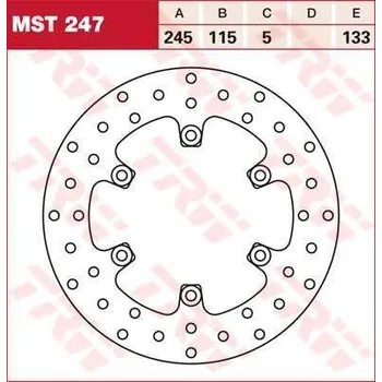 Brzdový komplet TRW MST247 brzdový kotouč, zadní DUCATI 750 SPORT rok 01-02