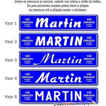 Osvětlení SPZ SPZ jmenovka na přání 03 (Duralová sendvičová deska tl. 3 mm, velikost 50 x 10 cm)