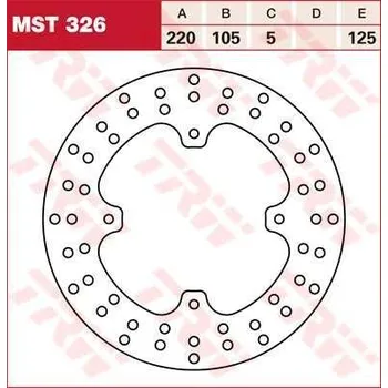 Brzdový komplet TRW MST326 brzdový kotouč, zadní HONDA SX 650 VIGOR rok 99-02