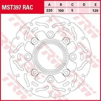 Brzdový komplet TRW MST397RAC brzdový kotouč, zadní KAWASAKI ER - 6F 650 rok 06-14