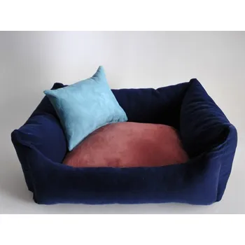 Pelíšek pro psa DELUXE Pelíšek pro psa - granát - tmavý / losos / tyrkysová