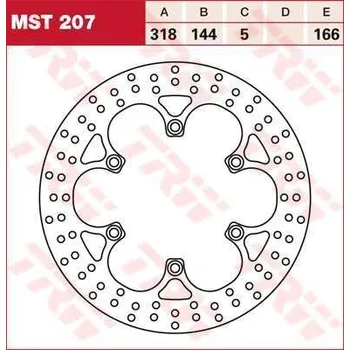 Brzdový komplet TRW MST207 brzdový kotouč, přední HONDA VF 750 C rok 93-04