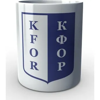 Sběratelský sportovní předmět Bílý hrnek KFOR - bílá