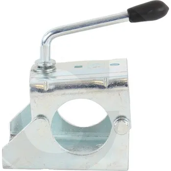 Přívěs Držák opěrného kolečka přívěsu pro trubku 60 mm, pevná klika, ocelová deska