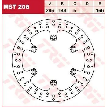 Brzdový komplet TRW MST206 brzdový kotouč, přední HONDA CBR 1000 F rok 87-00