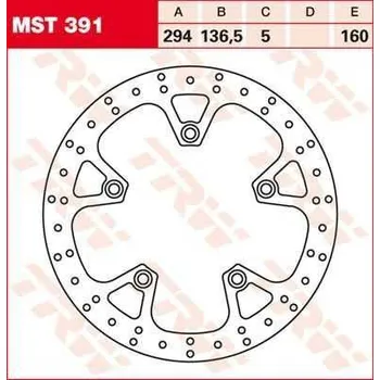 Brzdový komplet TRW MST391 brzdový kotouč, zadní BMW K 1200 GT ABS integrované rok 06-08