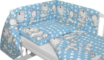 Příslušenství pro dětskou postel a kolébku Baby Nellys Mantinel s povlečením Medvídek s králíčkem Bubble 120 x 90 cm modrý