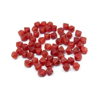 Dětské navlékací korálky Skleněný korálek - duopyramida (61 ks)