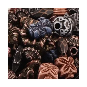 Dětské navlékací korálky Korálky plastové mix tmavý/hnědý 25-35g