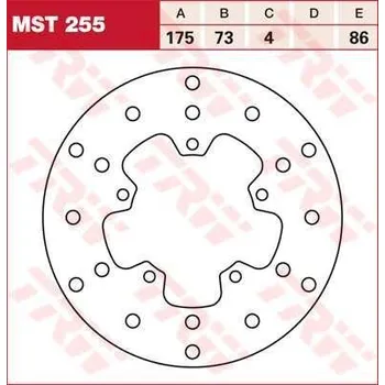 Brzdový komplet TRW MST255 brzdový kotouč, zadní PIAGGIO NRG 50 PUREJET rok 03-04