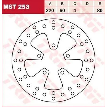 Brzdový komplet TRW MST253 brzdový kotouč, zadní APRILIA SCARABEO 150 rok 98-06