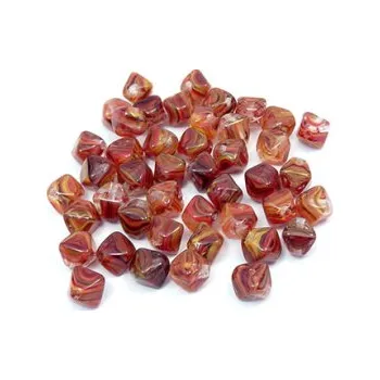 Dětské navlékací korálky Skleněný korálek - duopyramida (44 ks)