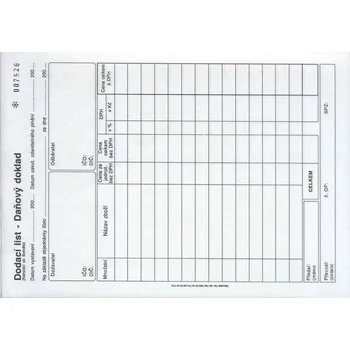 Tiskopis Doklad dodací list A5-daň.čís. 1+1, propis., /PT142/ Baloušek