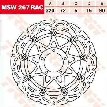 Brzdový komplet TRW MSW267RAC brzdový kotouč, přední DUCATI MONSTER S4RS 999 rok 06-08
