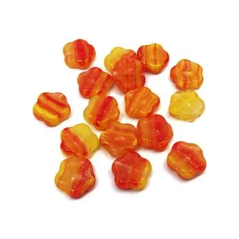 Dětské navlékací korálky Skleněný korálek - kytička (16 ks)